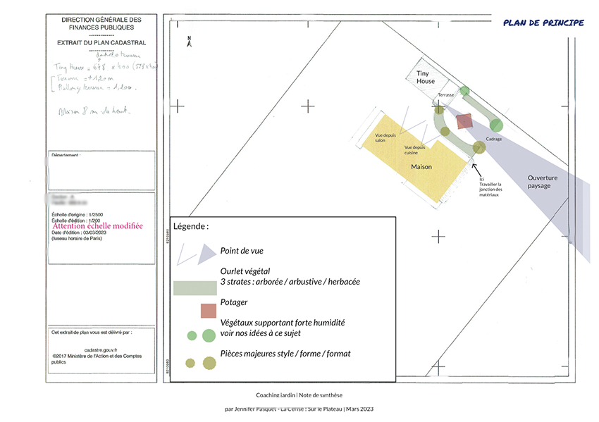 Le plan de principe est esquissé sur place puis assemblé avec la synthèse.